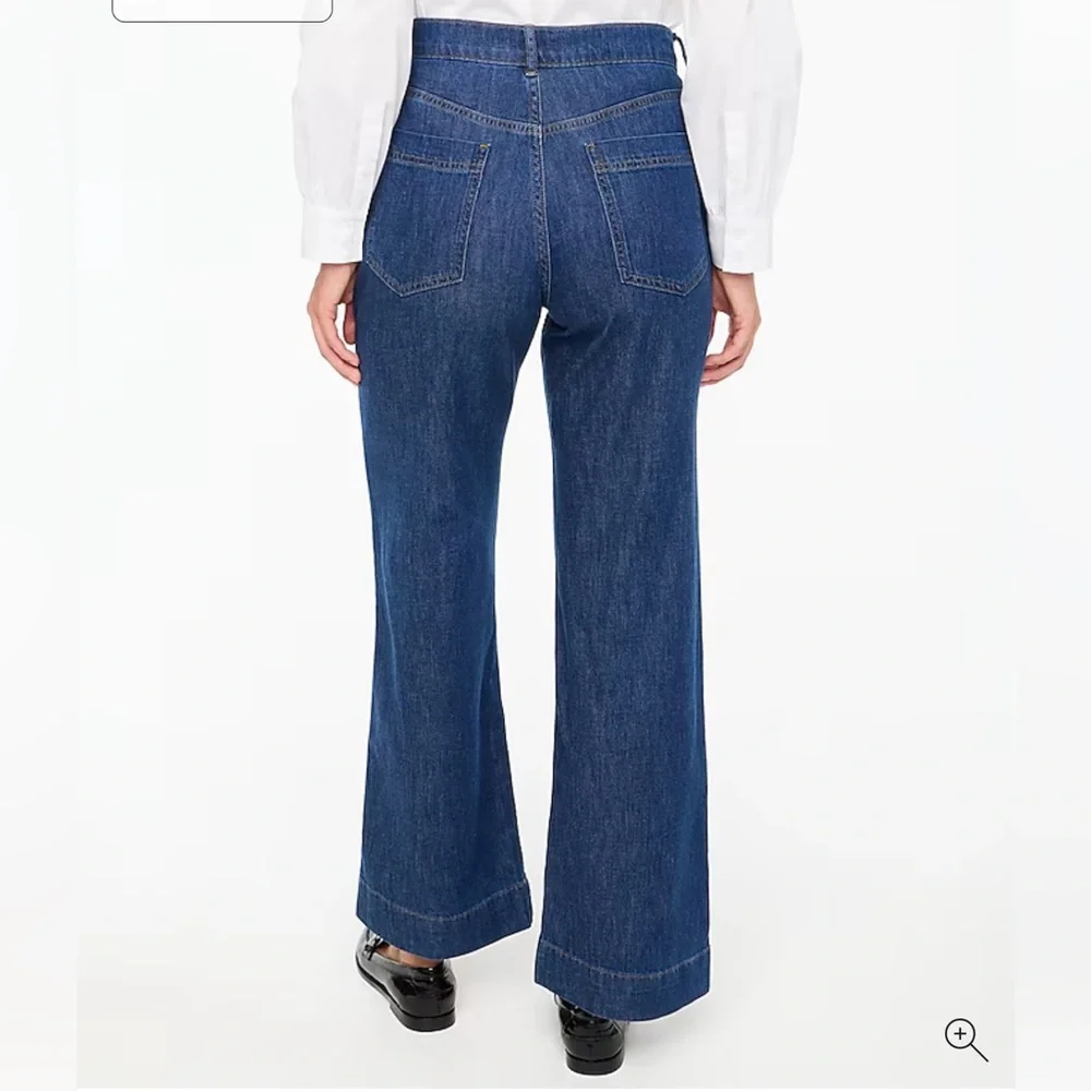 J.Crew Wide Leg Denim Trousers Jean Pant Size 27